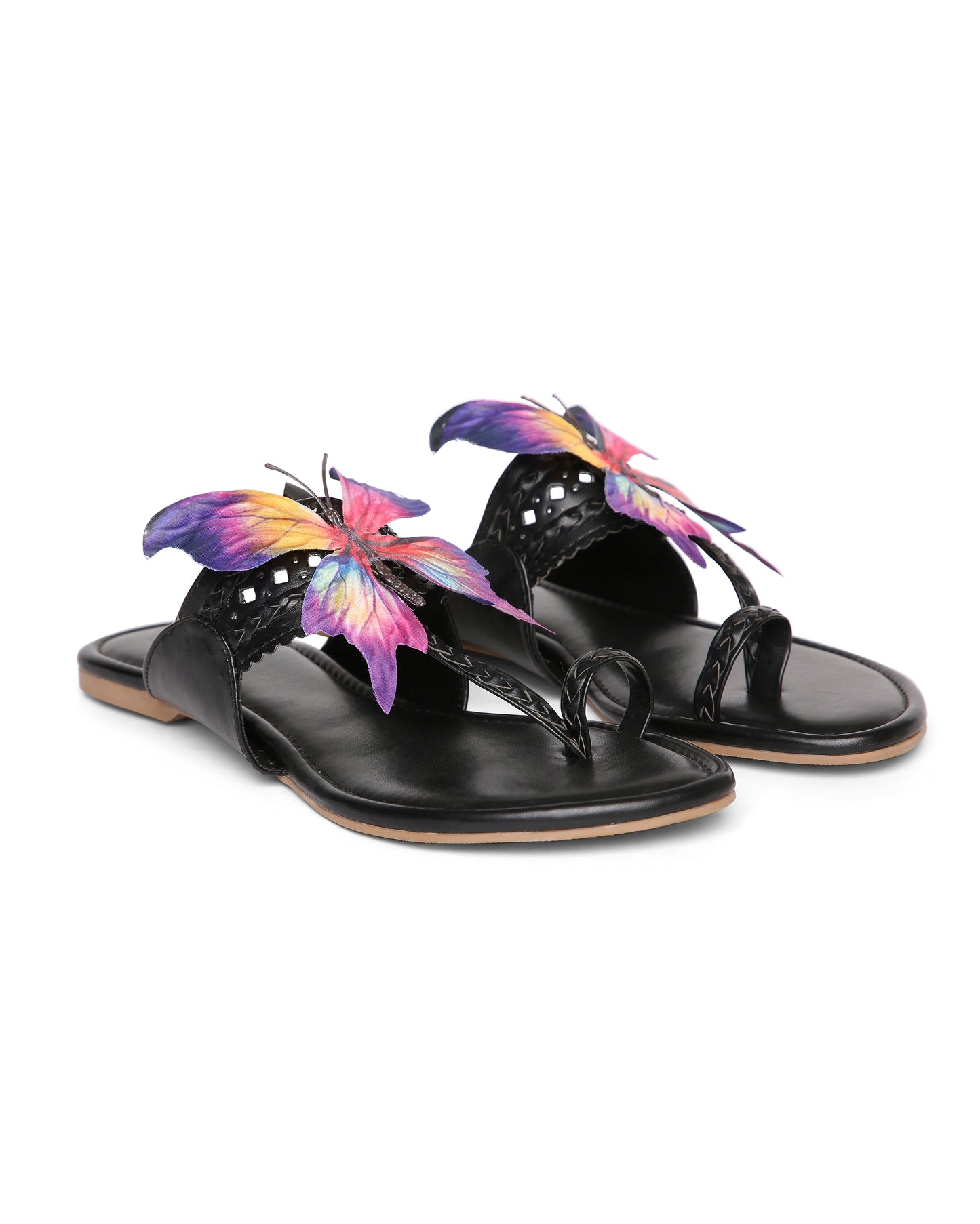 BLACK FLUTTER KOLHAPURI