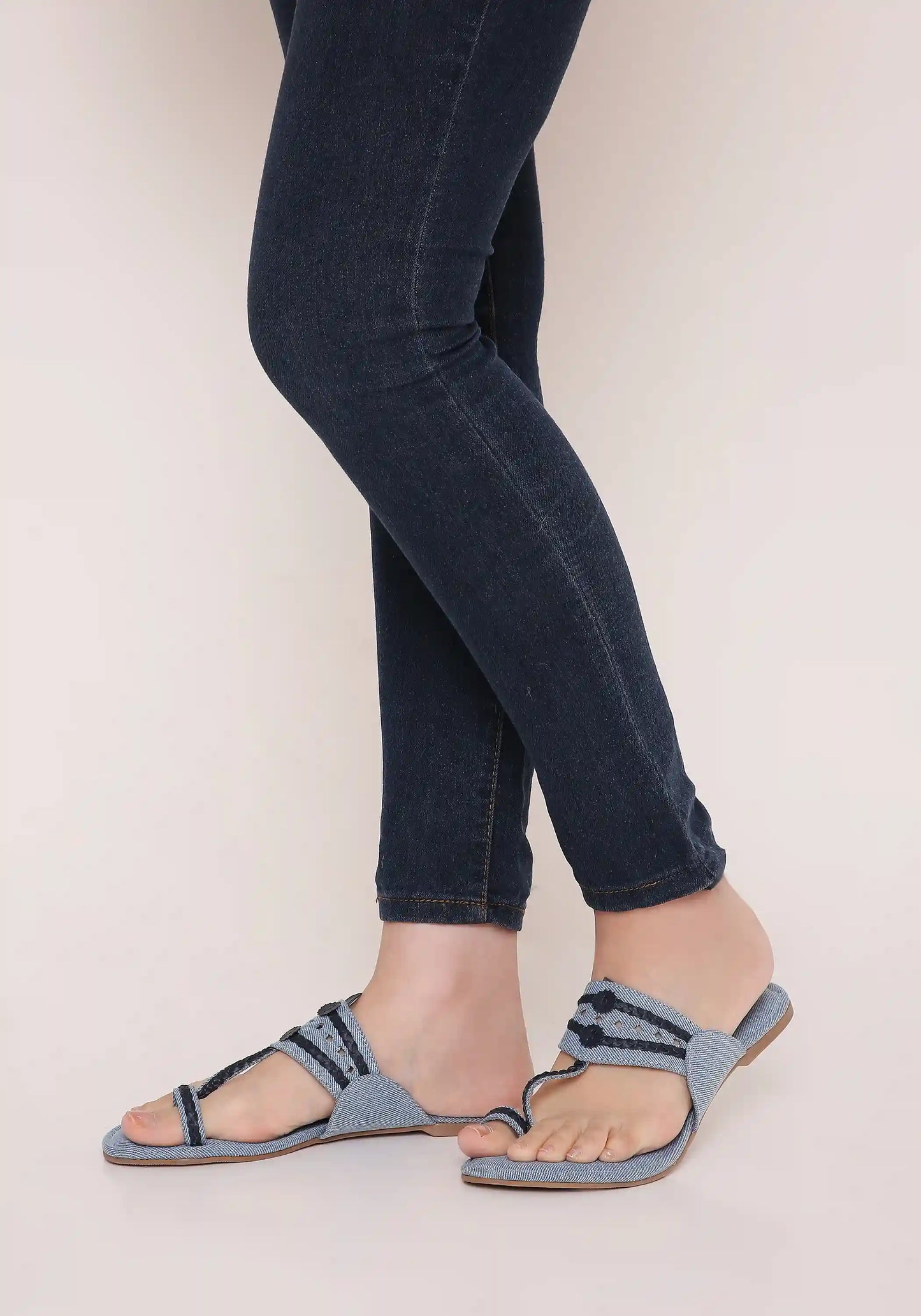Denim Kolhapuri