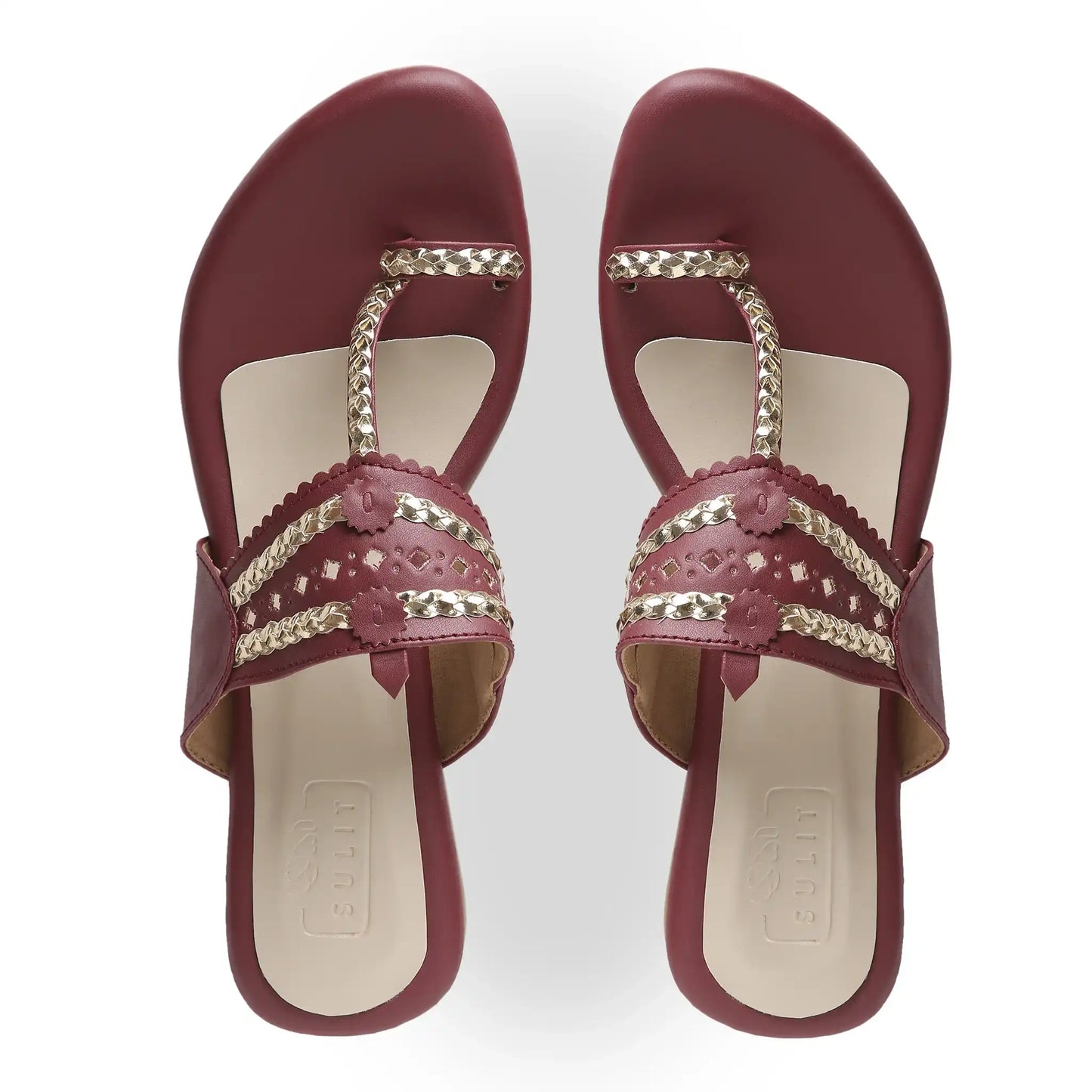Maroon And Gold Kolhapuri