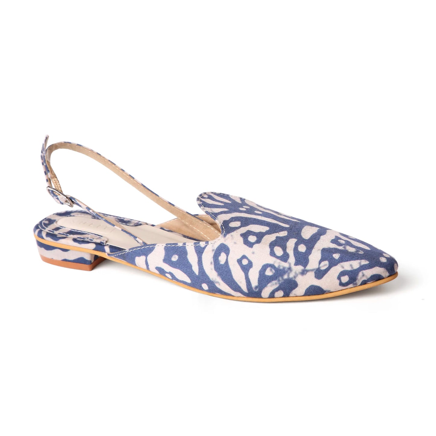 Blue Block Print Mojri