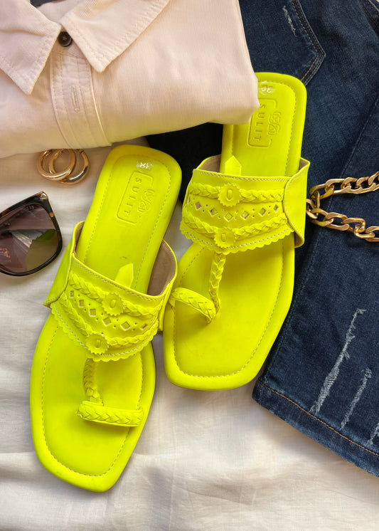 Neon Yellow Kolhapuri