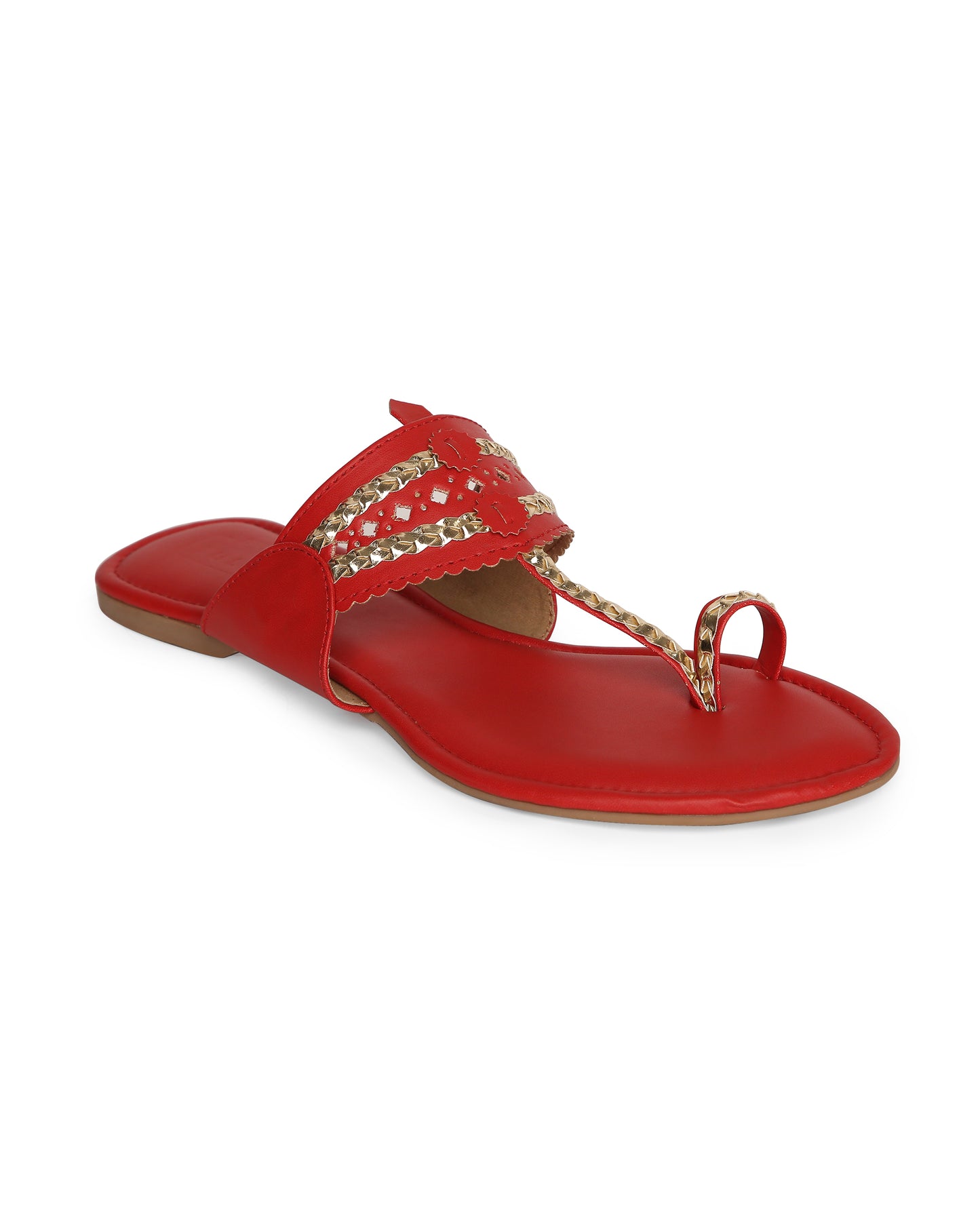 Red And Gold Kolhapuri