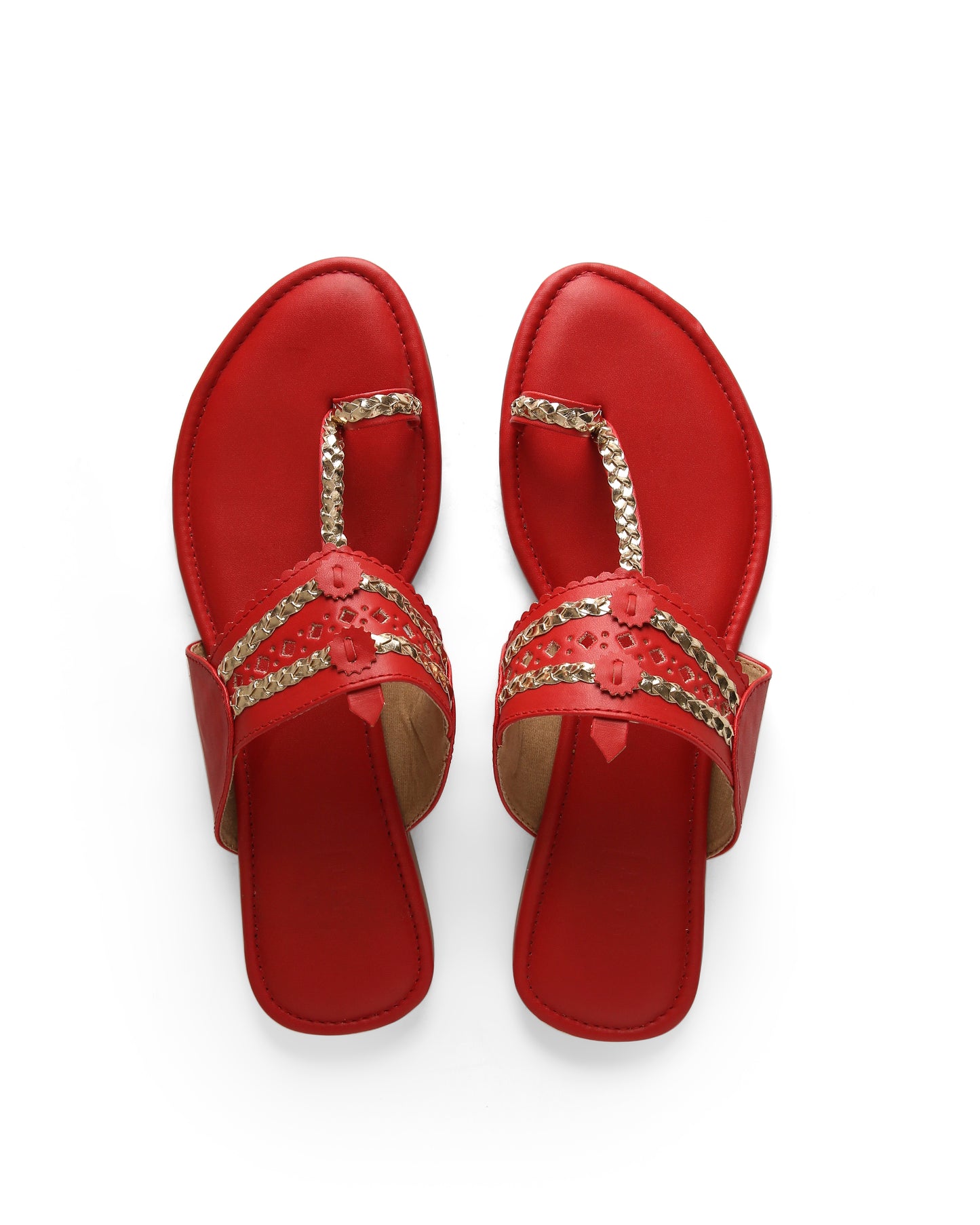 Red And Gold Kolhapuri