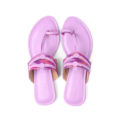 Purple Ikat Kolhapuri