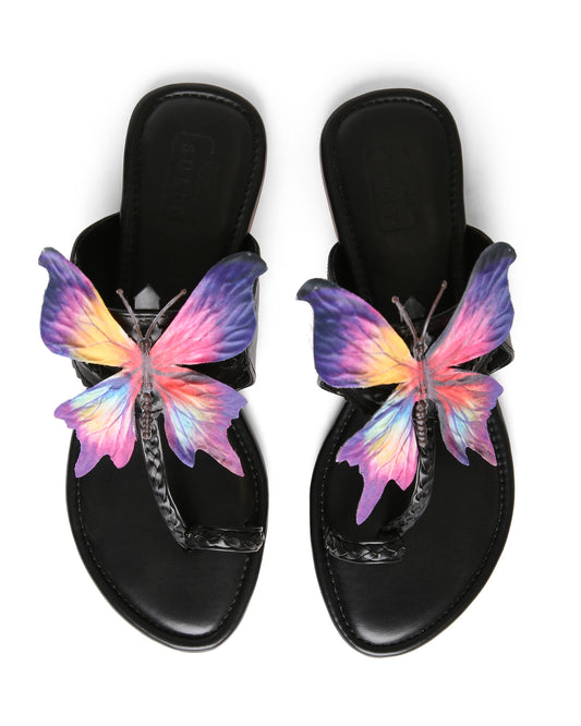 BLACK FLUTTER KOLHAPURI