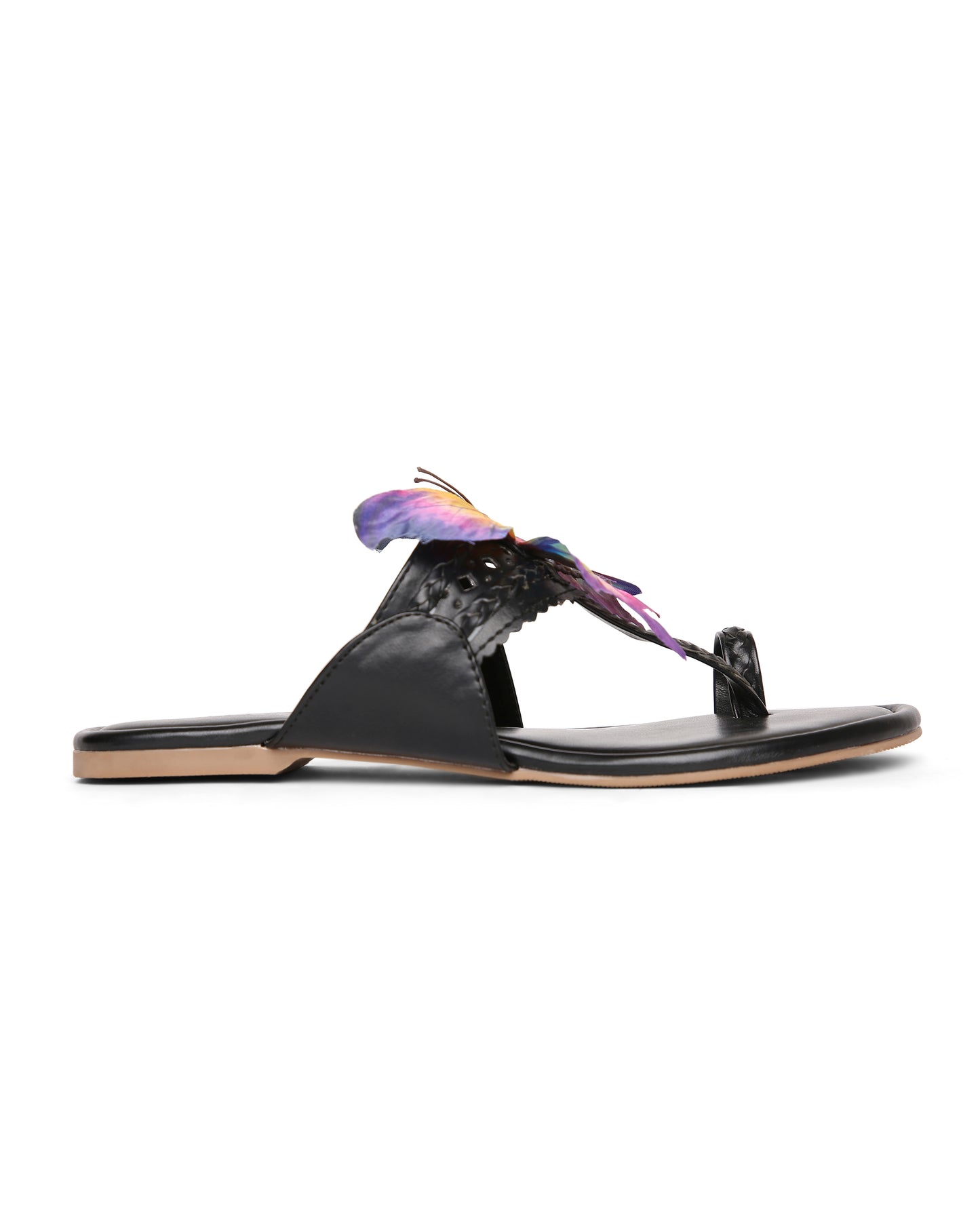 BLACK FLUTTER KOLHAPURI