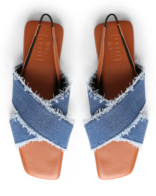 Denim Tan Sandals