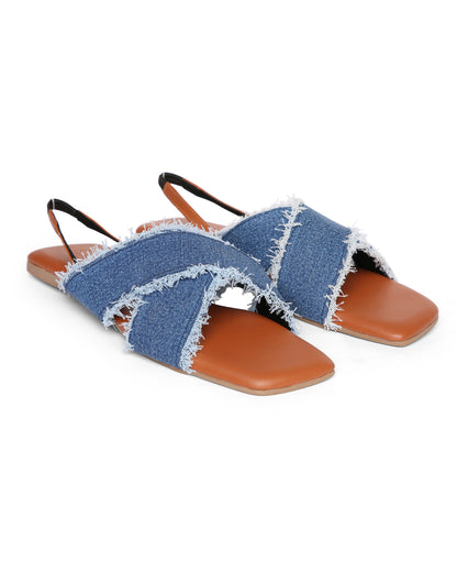 Denim Tan Sandals