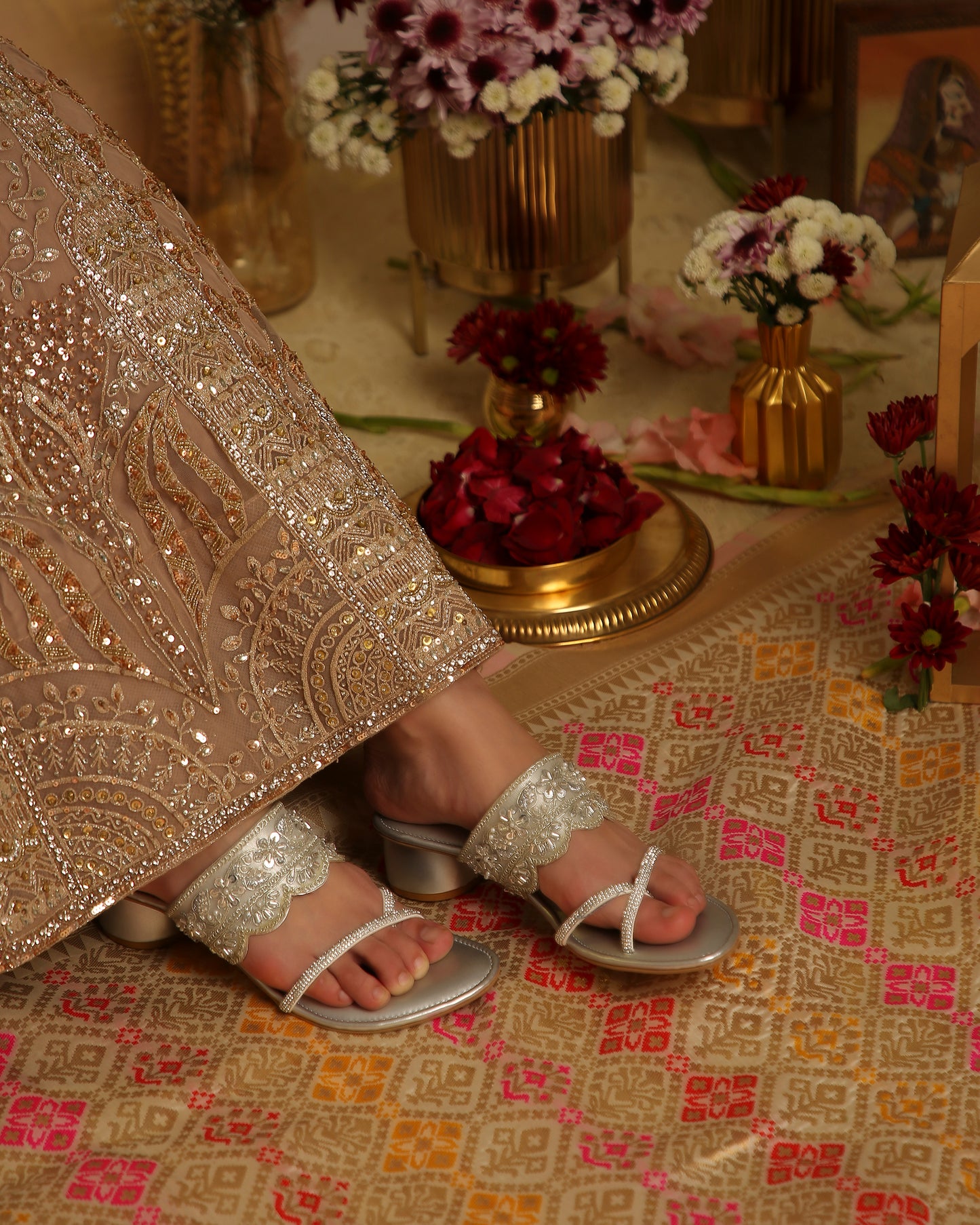 SILVER MATKA BLOCK HEEL