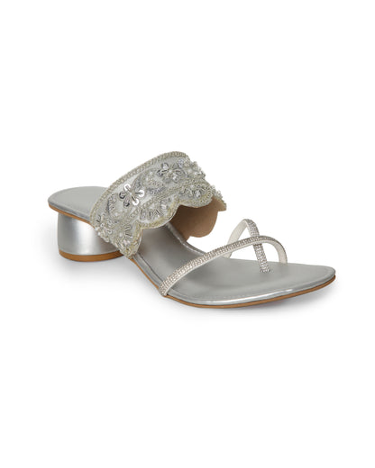 SILVER MATKA BLOCK HEEL