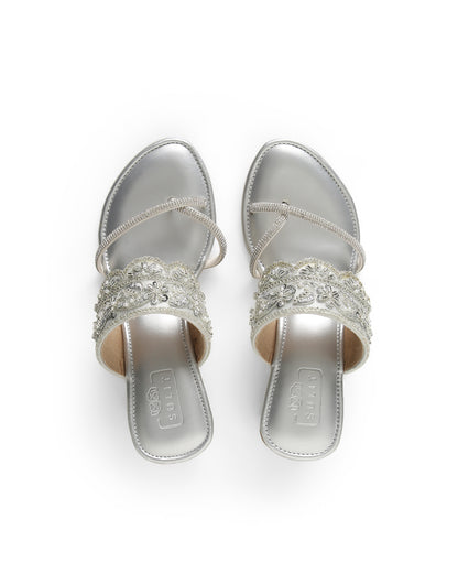 SILVER MATKA BLOCK HEEL