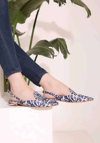 Blue Block Print Mojri