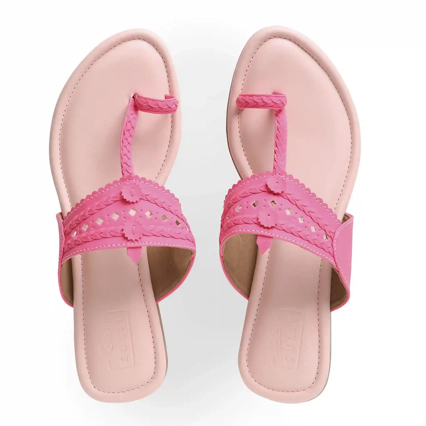 Light Pink And Neon Pink Kolhapuri
