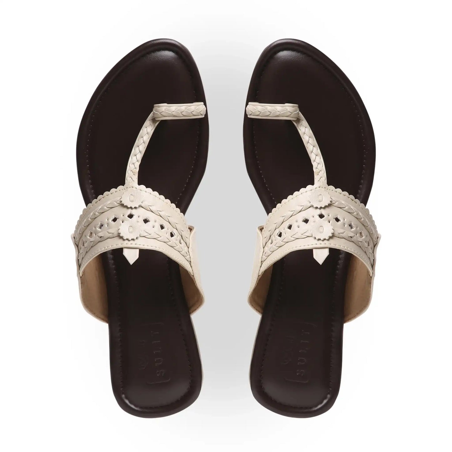 Dark Brown And Beige Kolhapuri