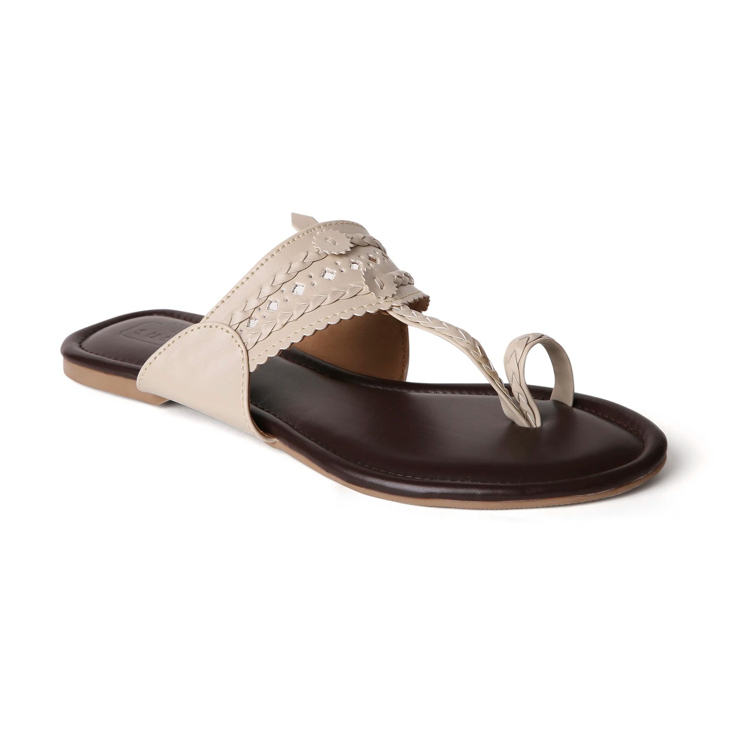 Dark Brown And Beige Kolhapuri